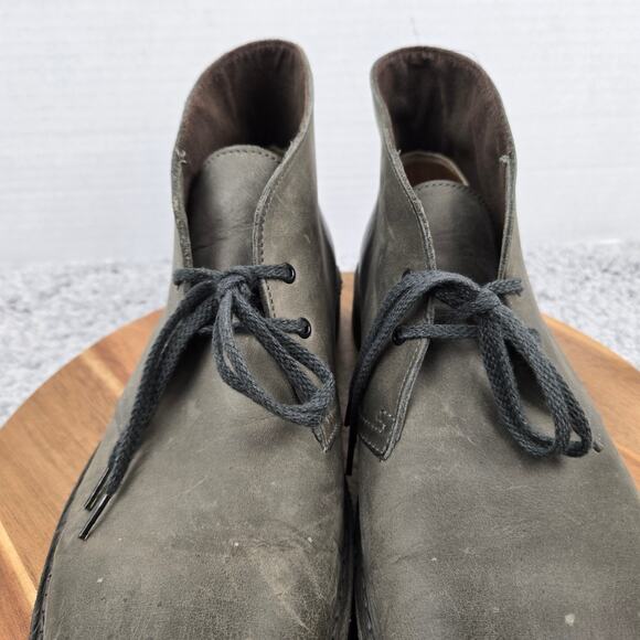 Clarks Men 10.5M Bushacre Gray Leather Casual Daily Lifestyle Desert Chukka Boot main image 5